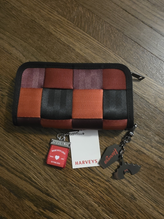 Harveys Handbags - Harveys Red, Burgundy and Black Classic Wallet In Bat/Damask